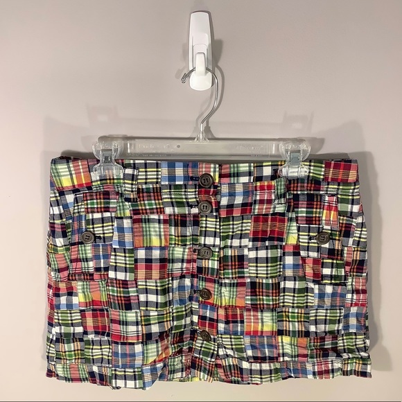 ⛵️J. CREW Madras Button Mini Skirt - Picture 3 of 5